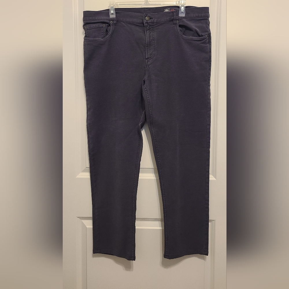 Faherty Men's Dark Gray Straight-Leg Knit  Jeans